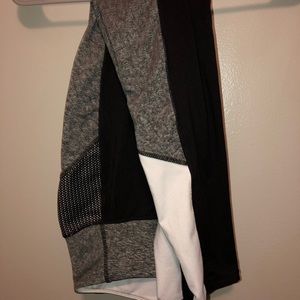 Black, Grey, and white Leggings